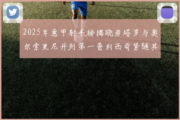 2025年意甲射手榜揭晓劳塔罗与奥尔索里尼并列第一普利西奇紧随其后